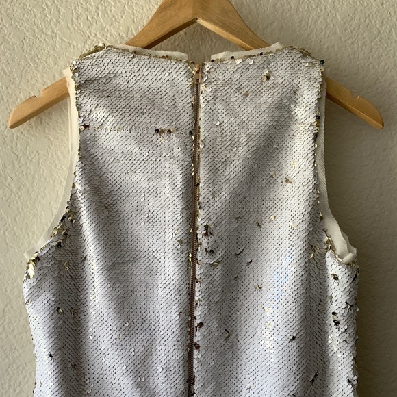 Foxiedox White Gold Flip Sequin Mini Dress XS - Picture 12 of 16
